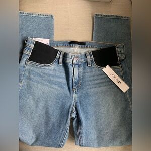 Joe's Maternity Jeans Light Blue Slim Stretch Jeans with Black Elastic Panels